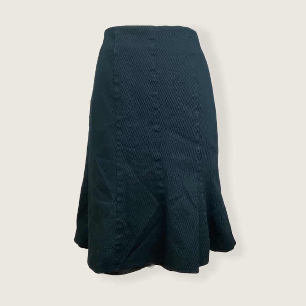 Laura Petites Black Checker Hem Flare Skirt Size 4